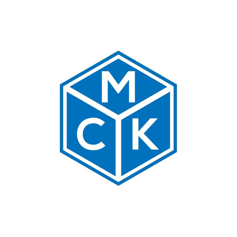 diseño del logotipo de la letra mck sobre fondo negro. concepto de logotipo de letra de iniciales creativas mck. diseño de letras mck. vector