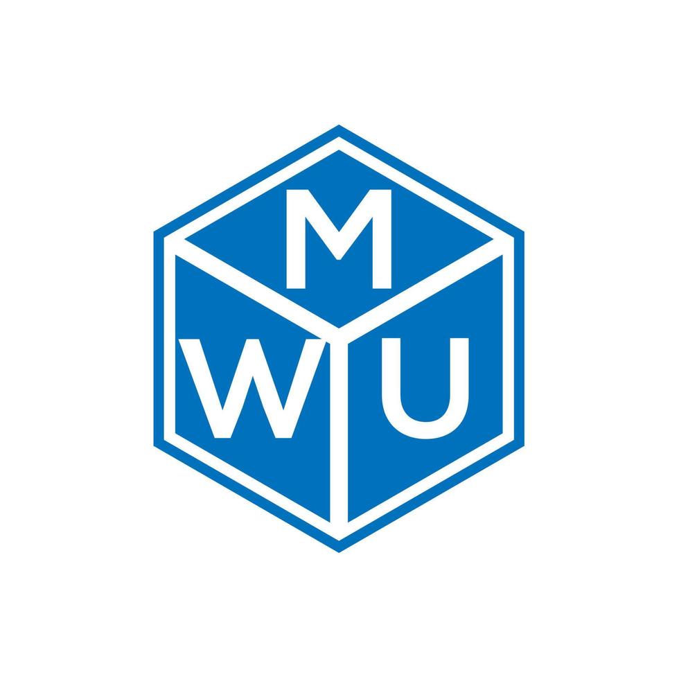 diseño de logotipo de letra mwu sobre fondo negro. concepto de logotipo de letra de iniciales creativas mwu. diseño de letras mwu. vector