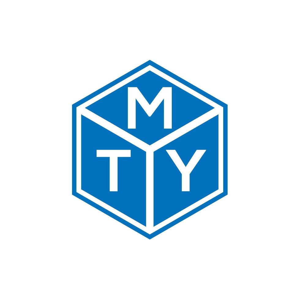 diseño de logotipo de letra mty sobre fondo negro. concepto de logotipo de letra de iniciales creativas mty. diseño de letra mty. vector