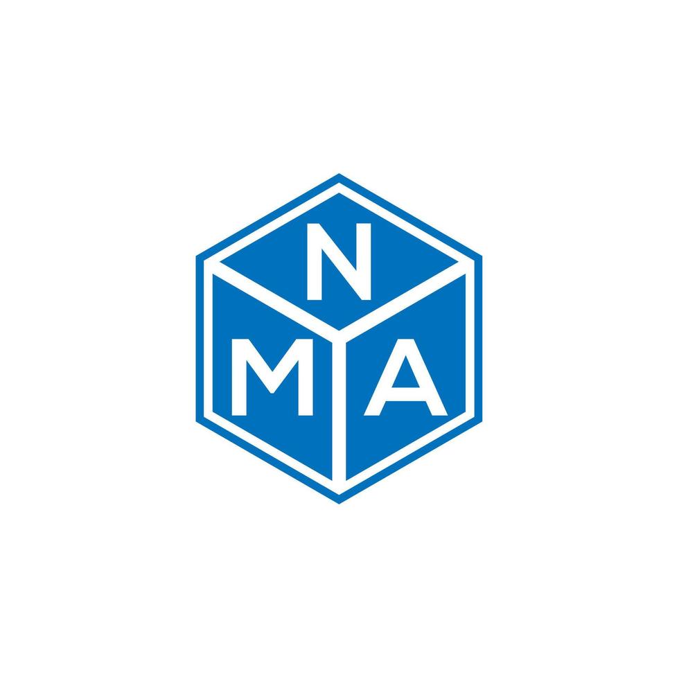 diseño de logotipo de letra nma sobre fondo negro. concepto de logotipo de letra de iniciales creativas nma. diseño de carta nma. vector