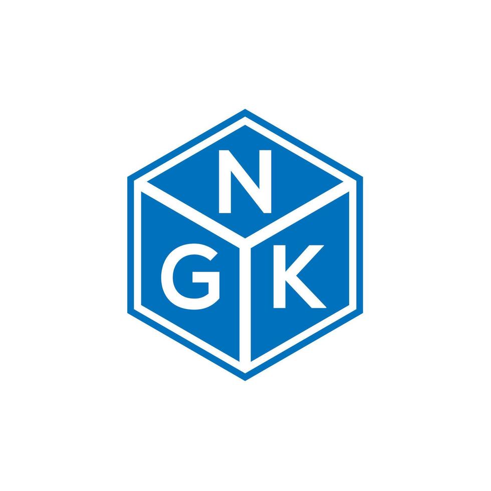 diseño de logotipo de letra ngk sobre fondo negro. concepto de logotipo de letra de iniciales creativas ngk. diseño de letras ngk. vector