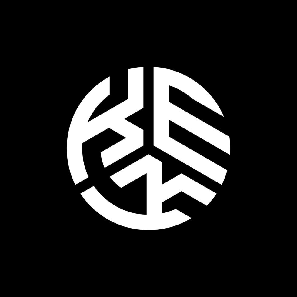 diseño del logotipo de la letra kek sobre fondo negro. concepto de logotipo de letra de iniciales creativas kek. diseño de letras kek. vector