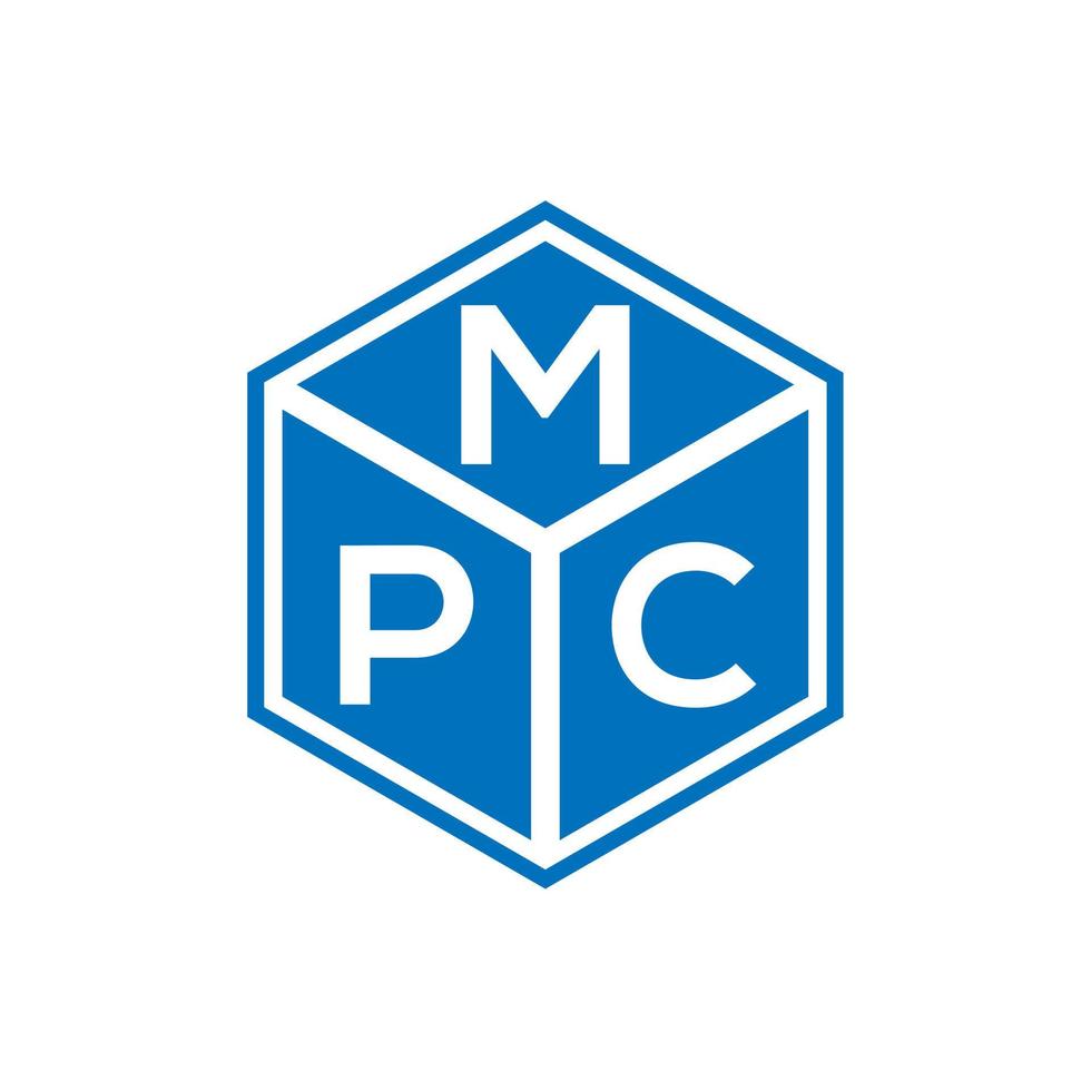 MPC letter logo design on black background. MPC creative initials
