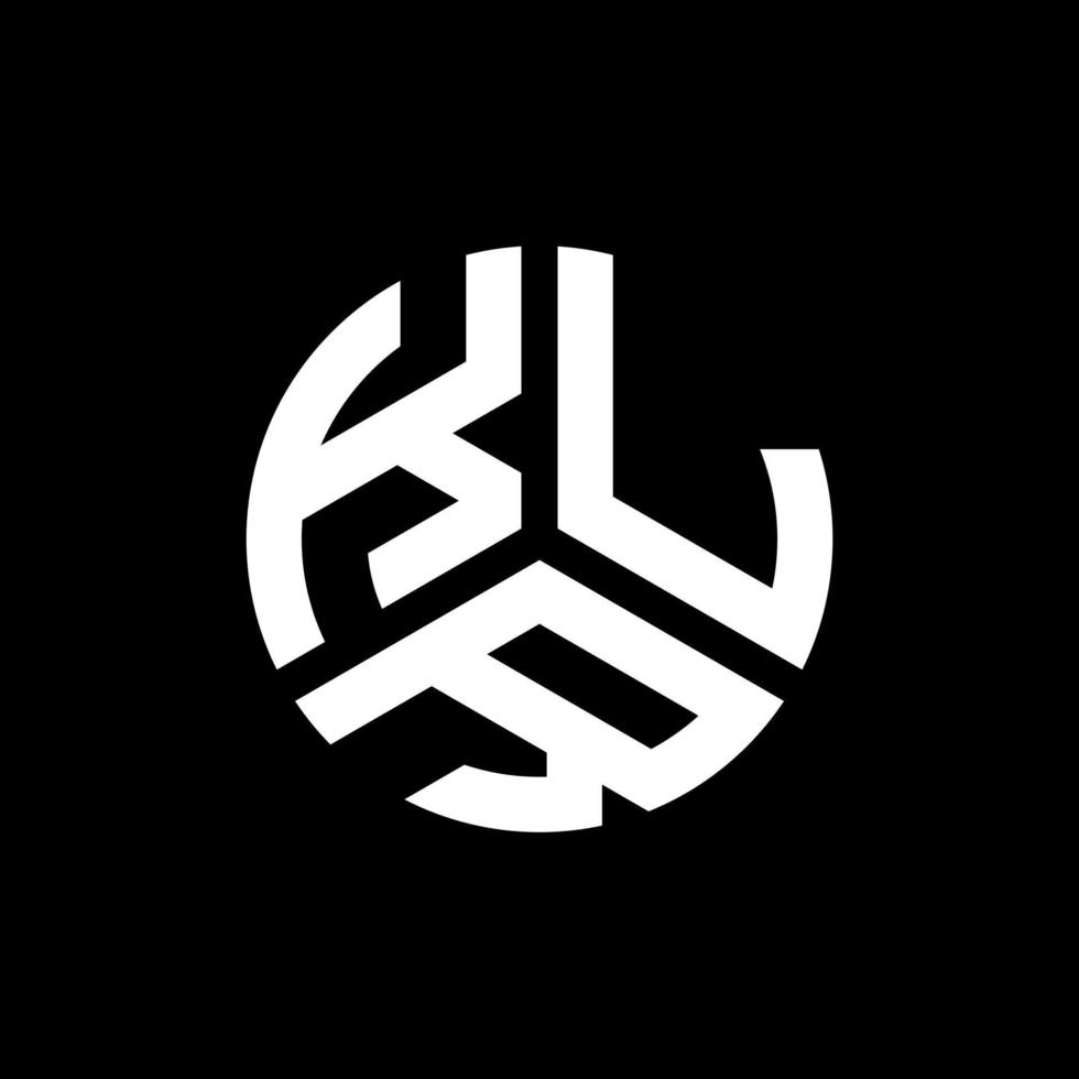 KLR letter logo design on black background. KLR creative initials letter logo concept. KLR letter design. vector