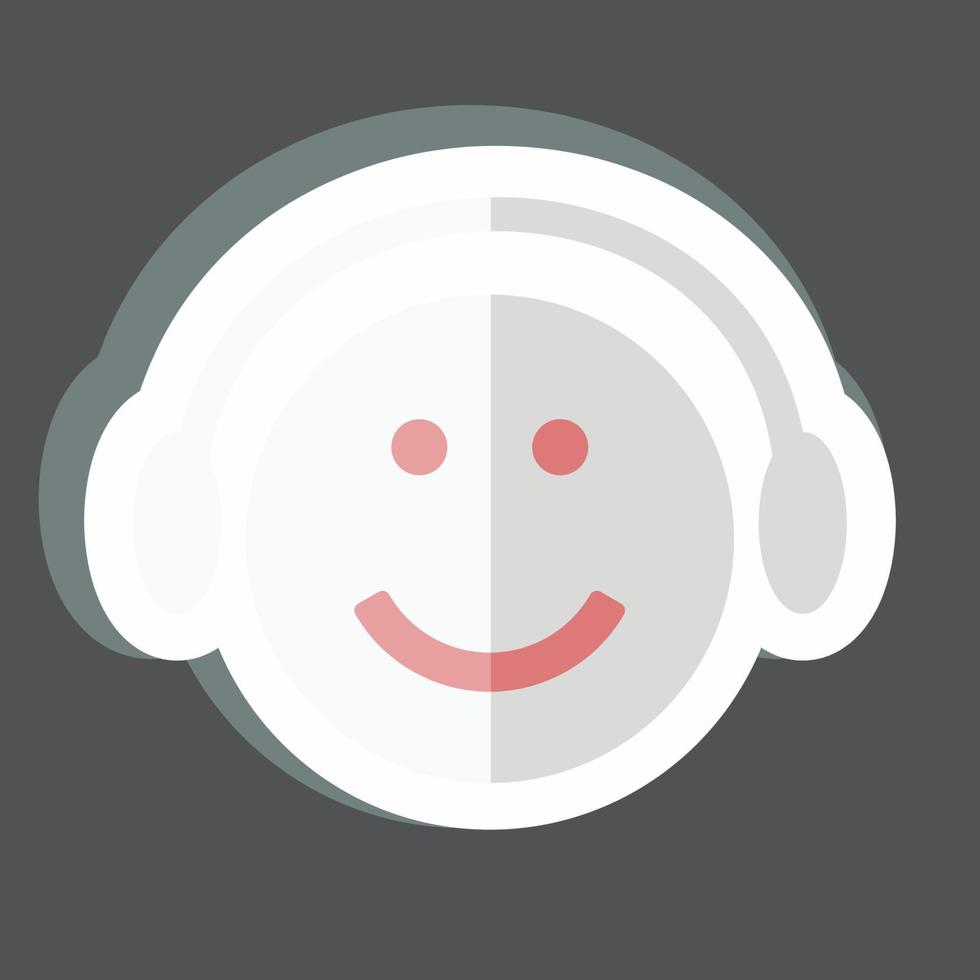Sticker Emoticon Music Player suitable for Emoticon symbol . vector
