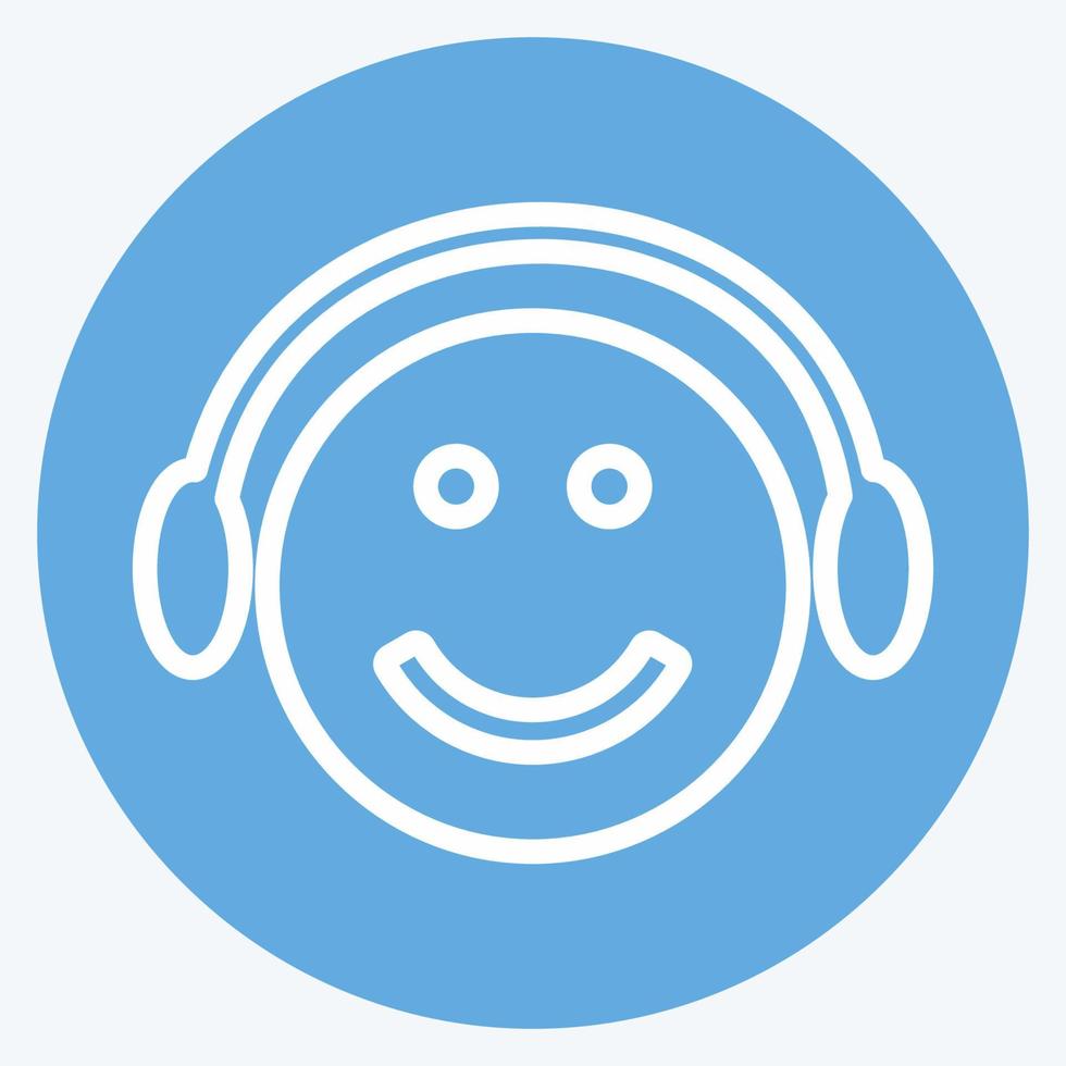 Icon Emoticon Music Player. suitable for Emoticon symbol vector