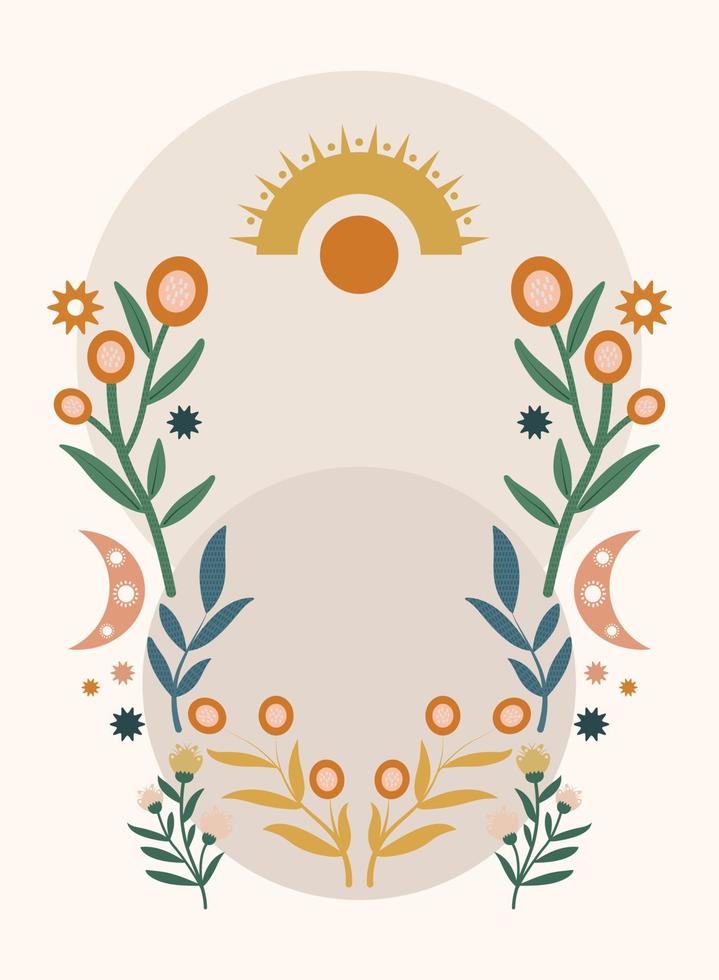 Vintage Flower Border template background vector