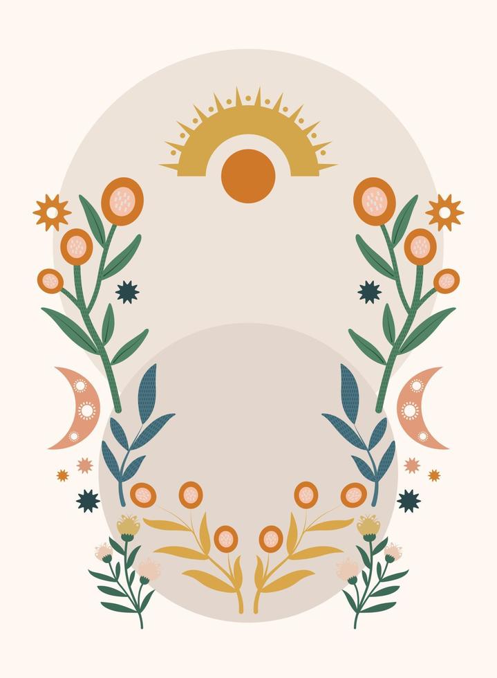 fondo de plantilla de borde de flor vintage vector