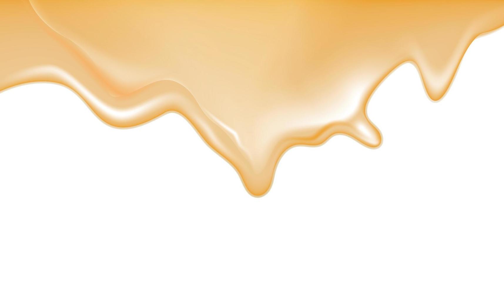 Honey flowing on white background vector