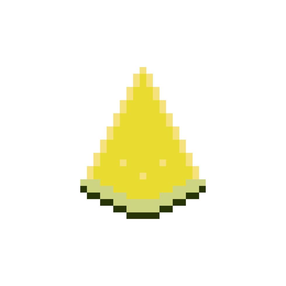 Pixel art with watermelon. Vector illustration on a white background.