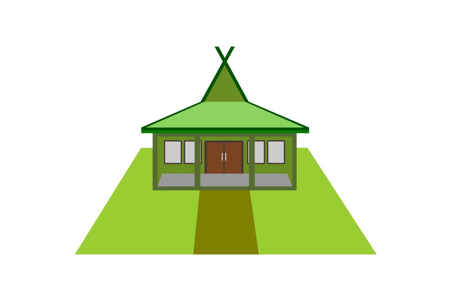 Julang ngapak - Indonesian traditional house, vector illustration.