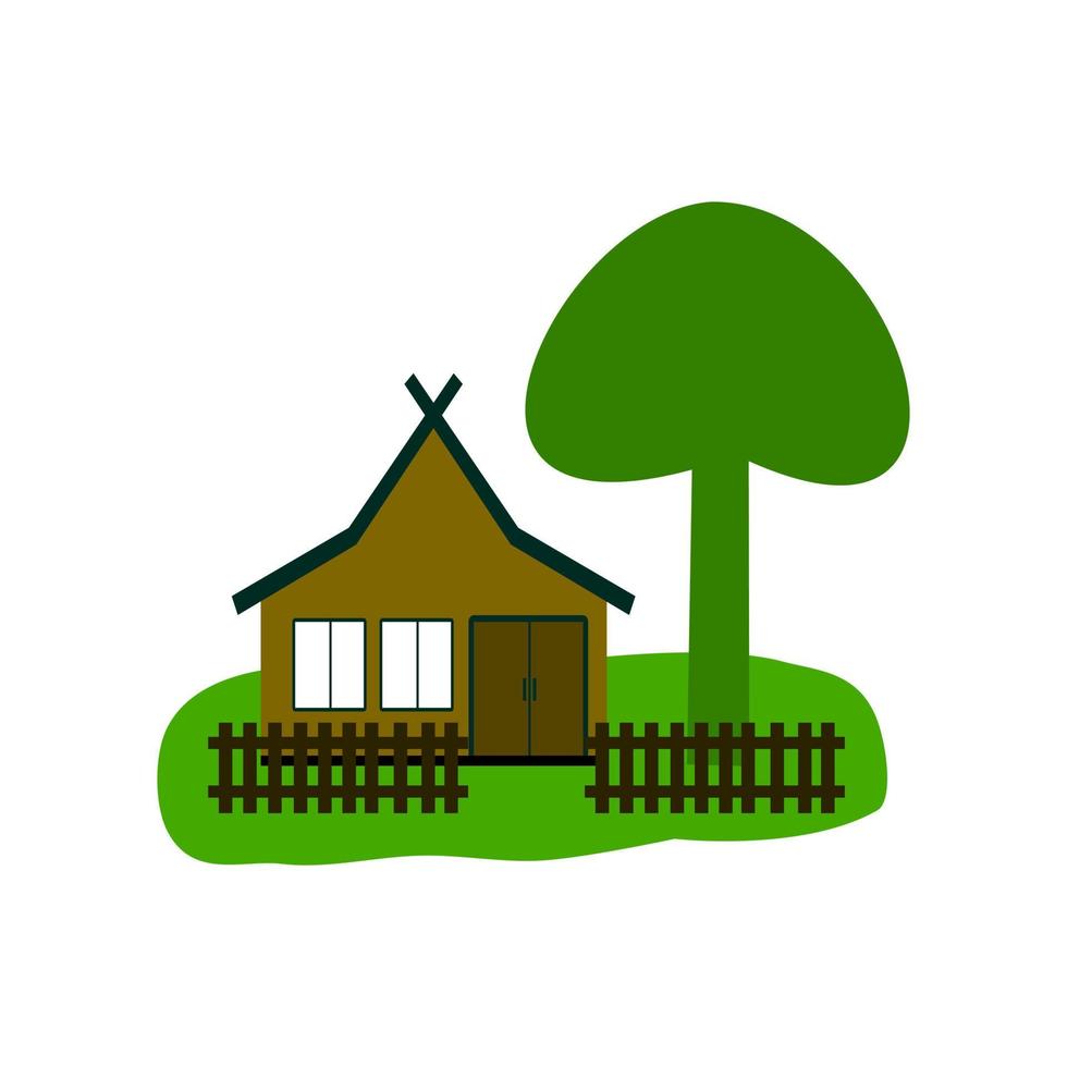 Julang ngapak- Indonesian traditional house.Traditional house from sundanese west java.  vector illustration.