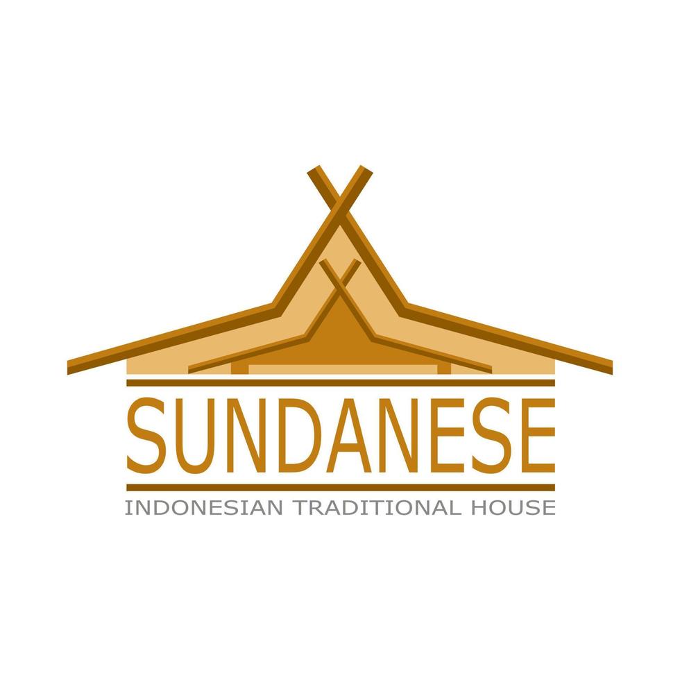 Julang ngapak - Indonesian traditional house logo vector icon from sunda west java.