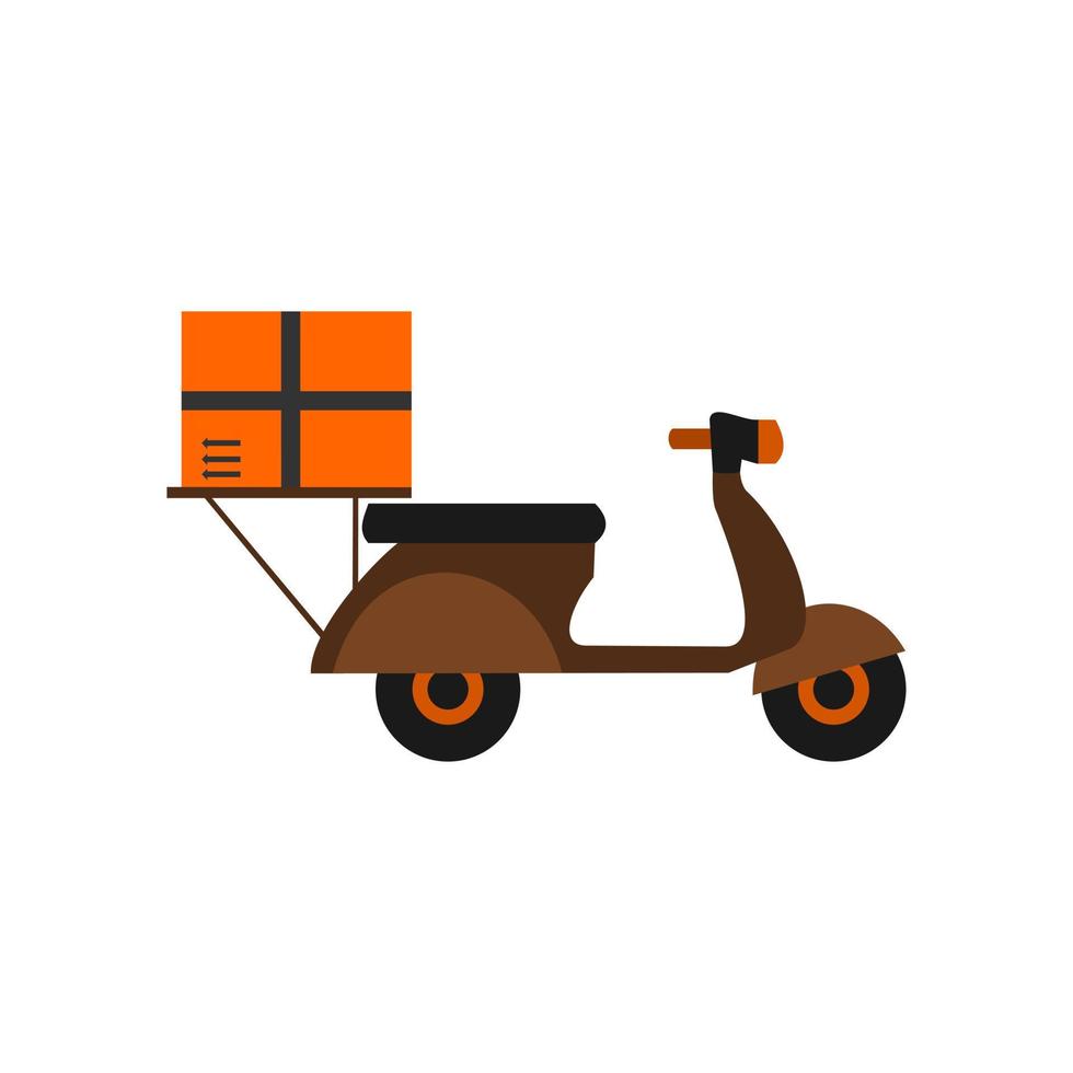 Fast delivery  icon vector with scooter bike box.