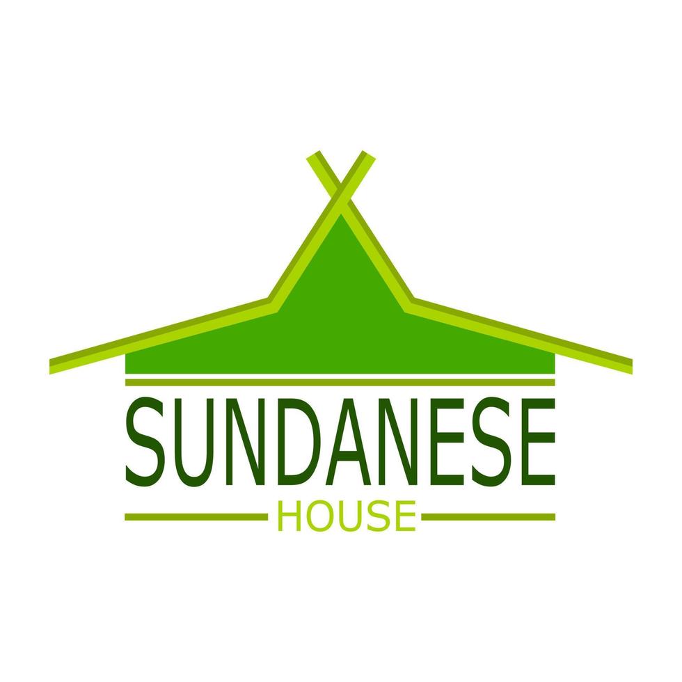 Indonesian traditional house logo vector icon from west java. Julang ngapak- sunda traditional  house.