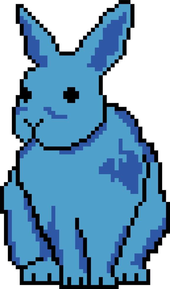 conejo con pixel art. ilustración vectorial vector