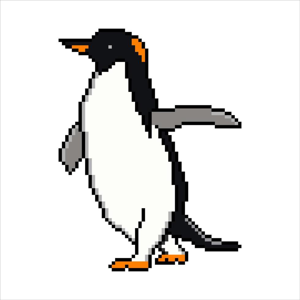 pingüino con pixel art. ilustración vectorial vector