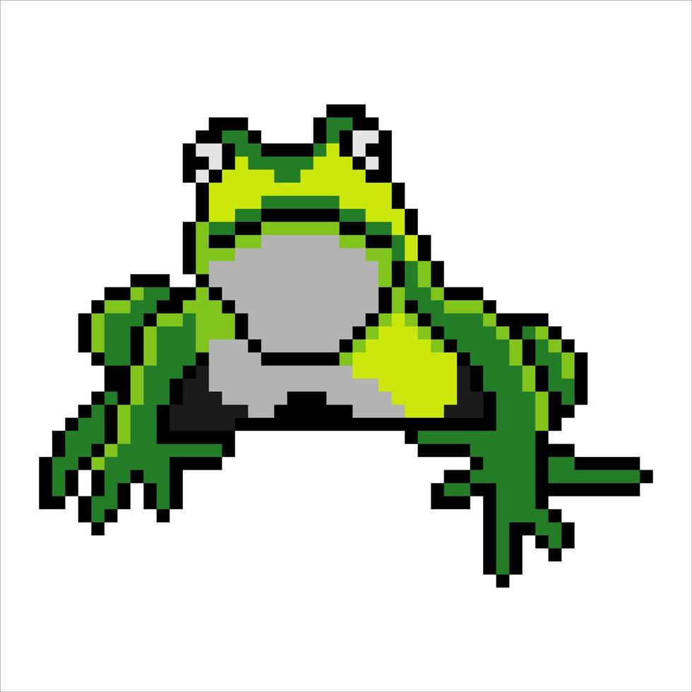 frog cartoon, pixelart 32x32 