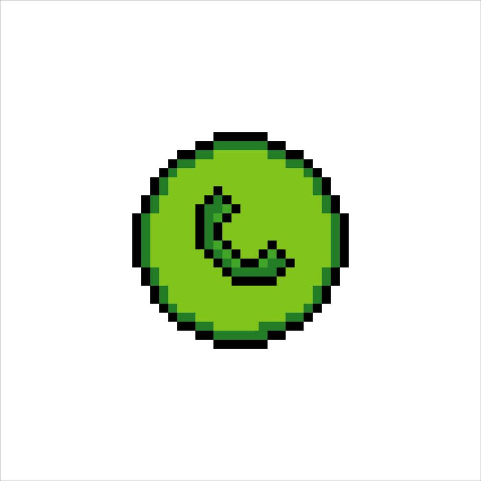 icono de llamada telefónica en pixel art aislado sobre fondo blanco. vector