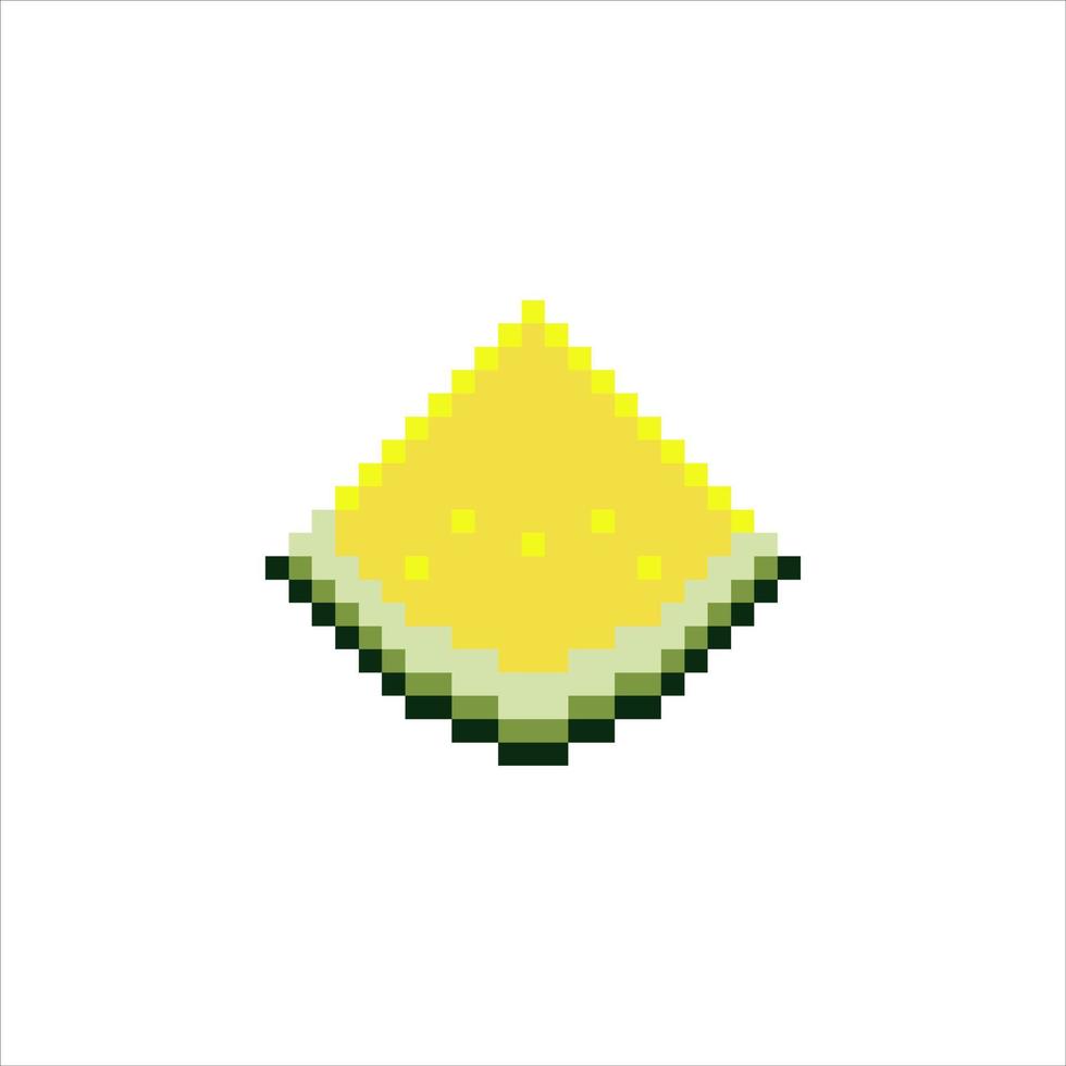 Pixel art with watermelon. Vector illustration on a white background.