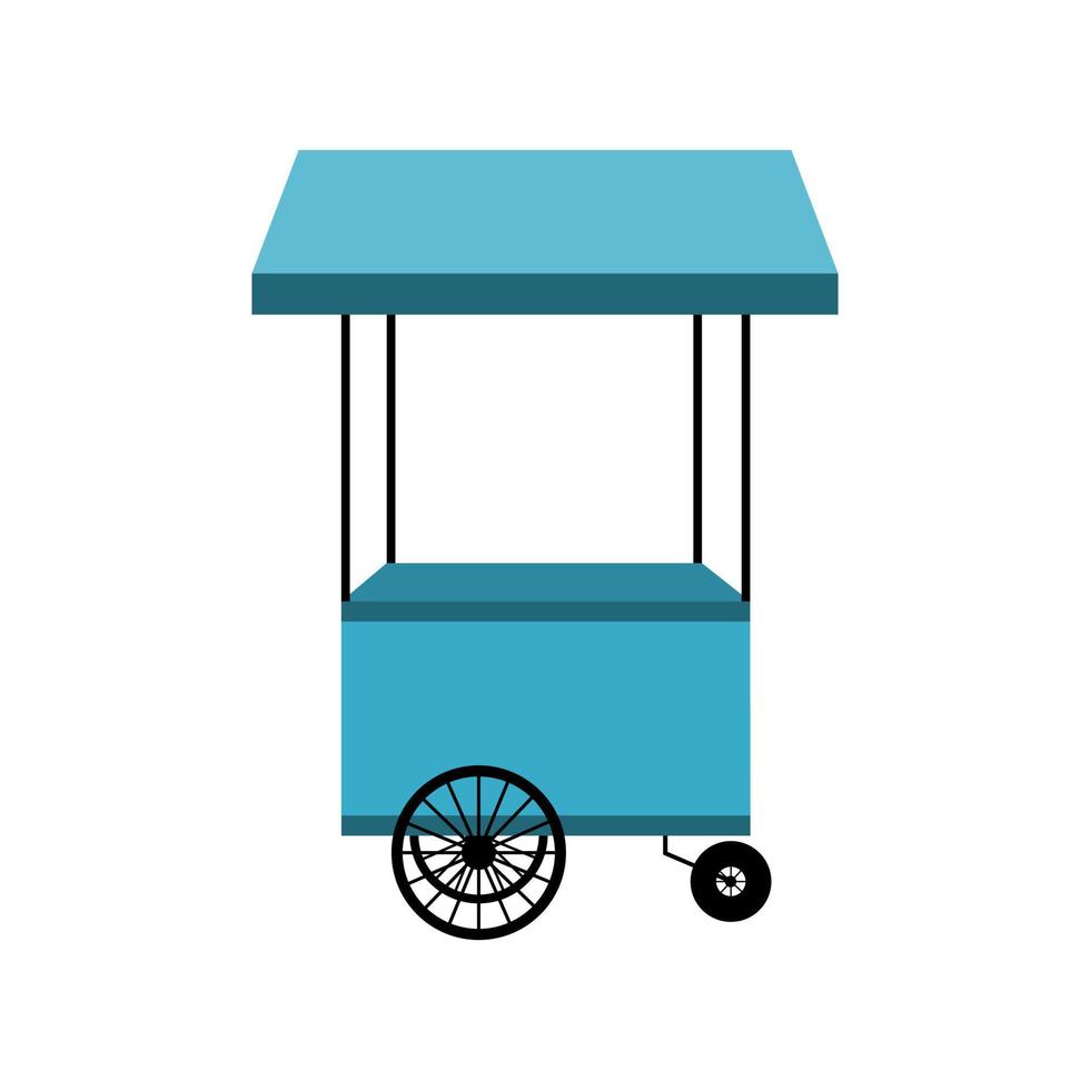 Street food cart with awning. vector illustration.
