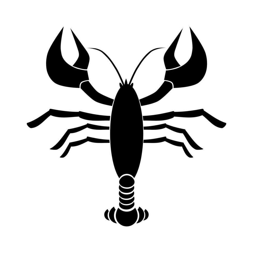 ilustración de icono de vector de langosta aislado sobre fondo blanco. ícono de comida saludable e ícono de mariscos frescos.