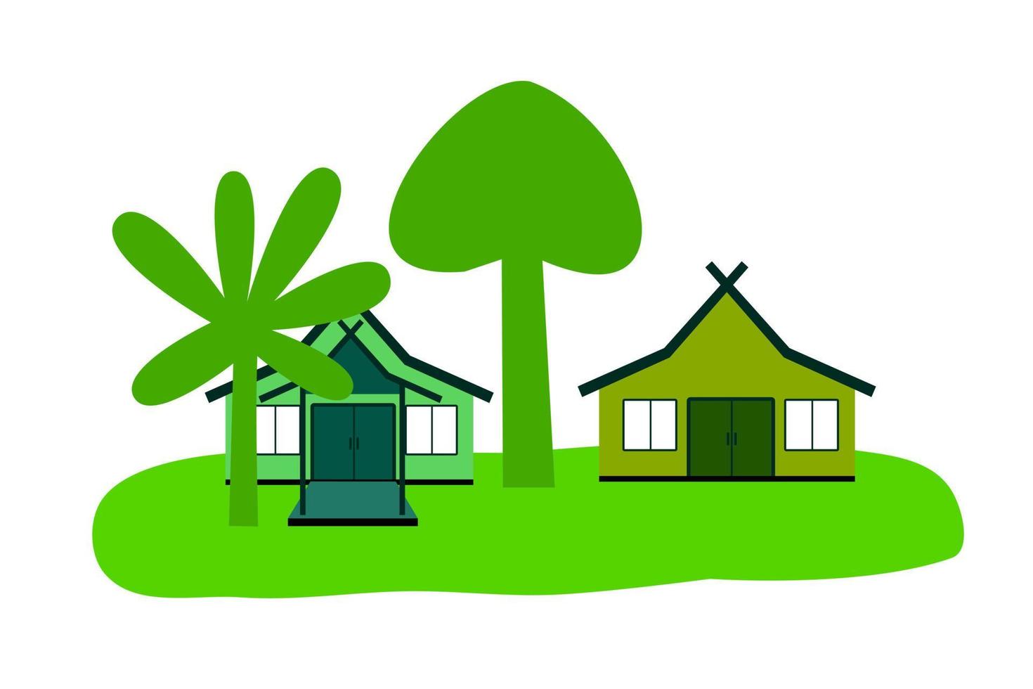 Julang ngapak- Indonesian traditional house.Traditional house from sundanese west java.  vector illustration.