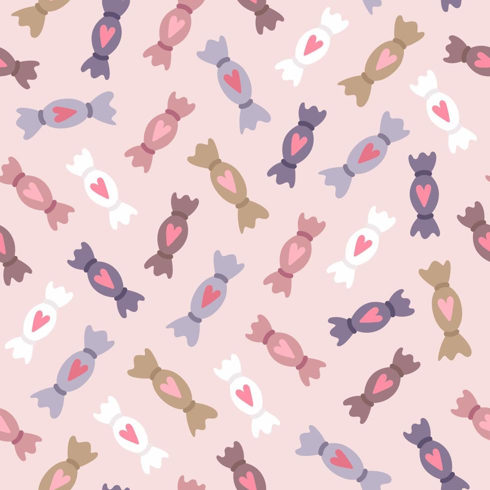 Romantic candy pattern vector