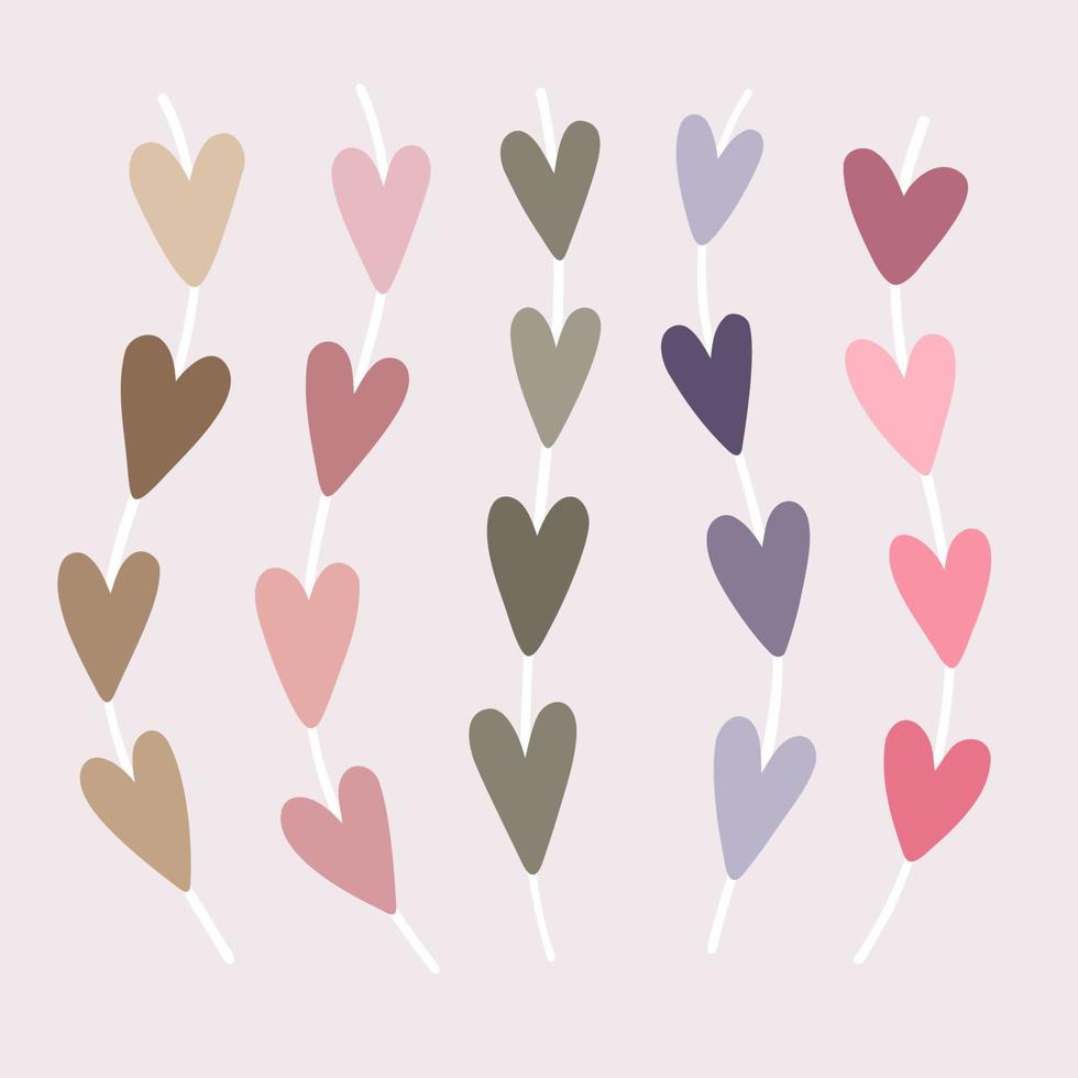 Hearts color garland vector