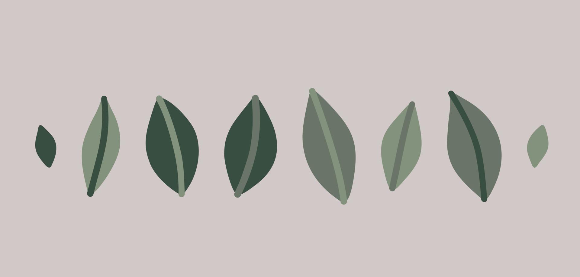 Pastel leaves set vector