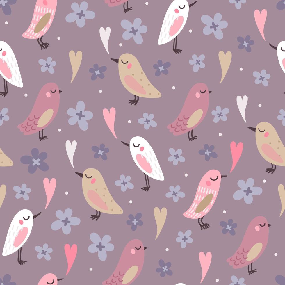 Cute birds pattern vector