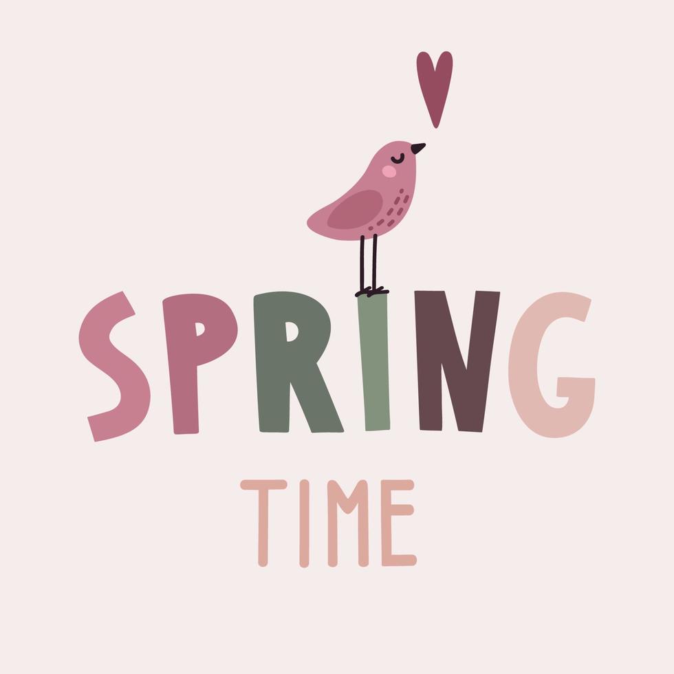 Spring time lettering vector