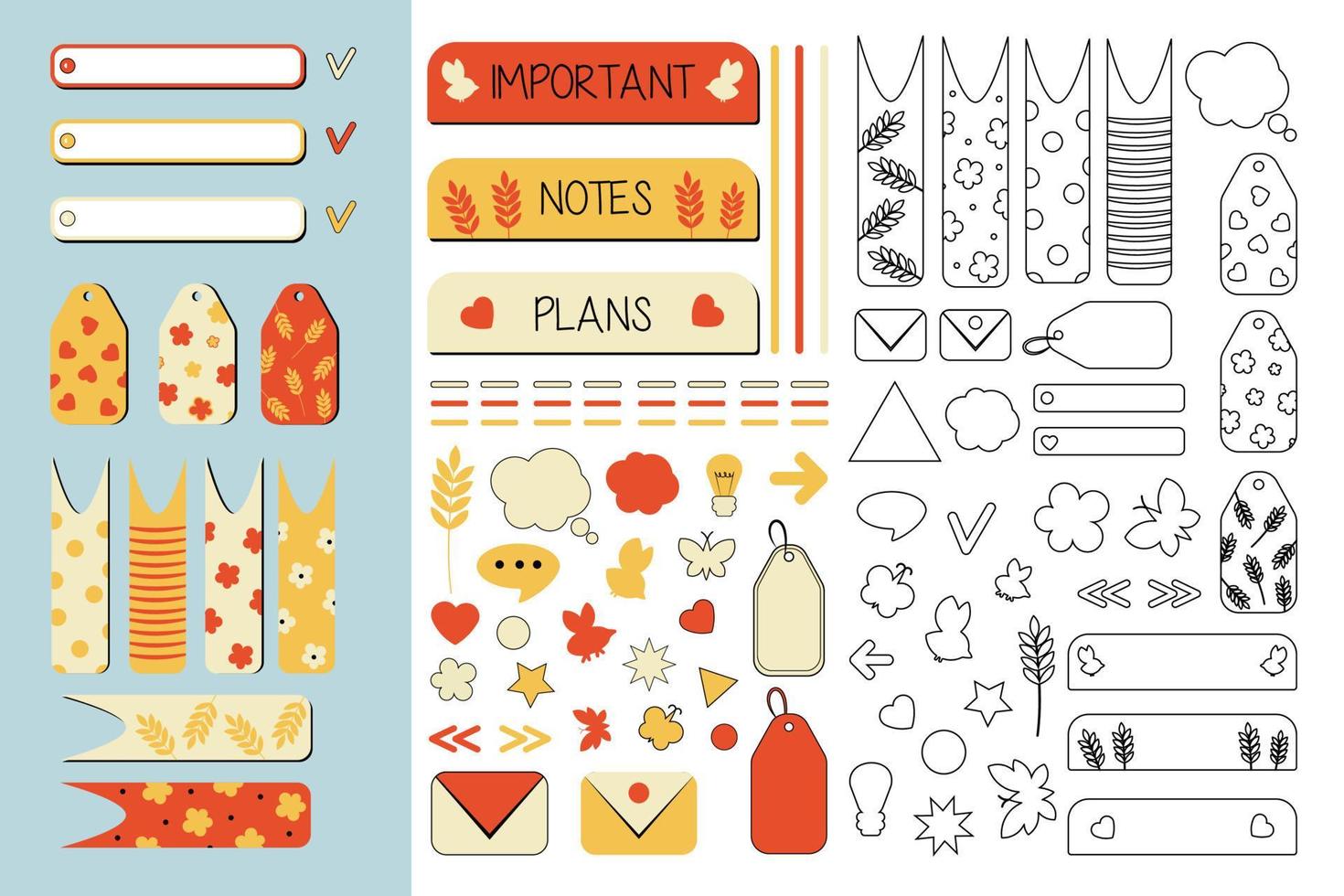 a set of stickers and various additional elements vector