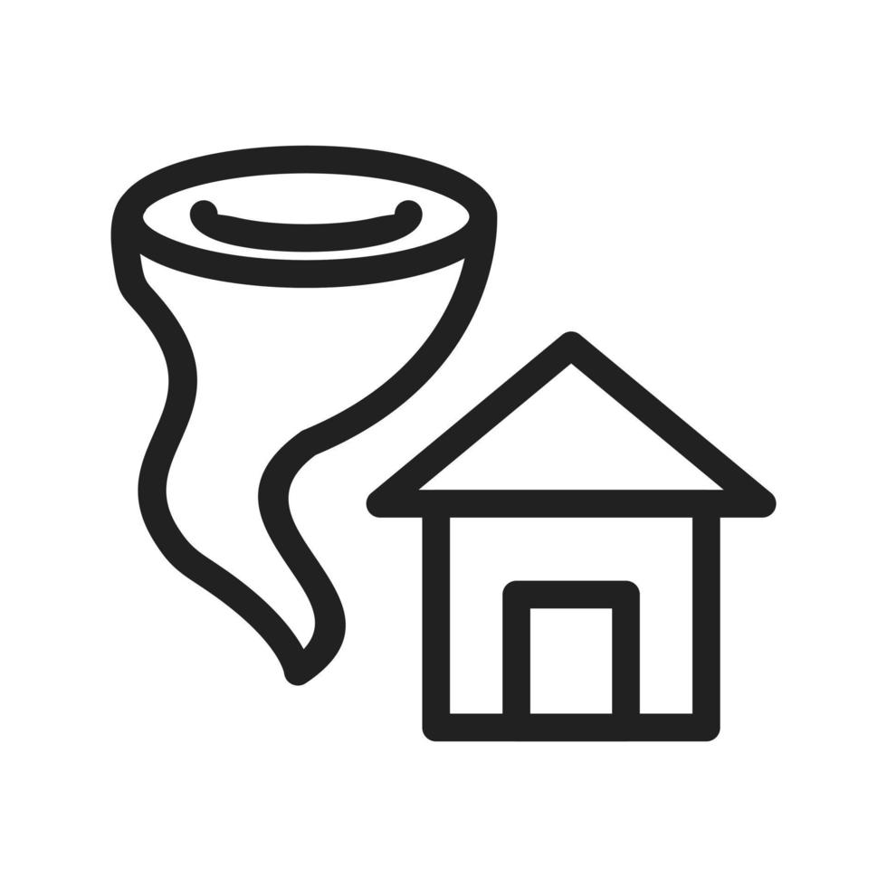 Tornado Hitting House Line Icon vector