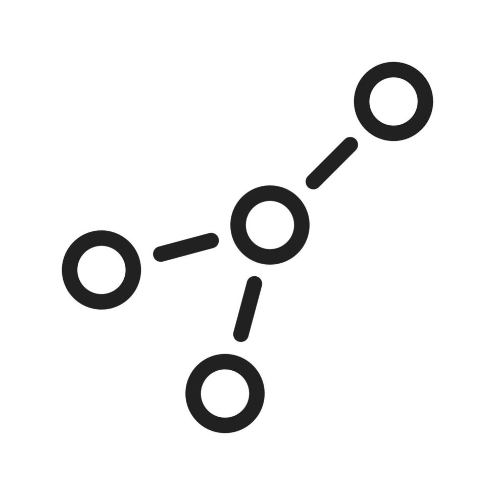 estructura molecular i icono de línea vector