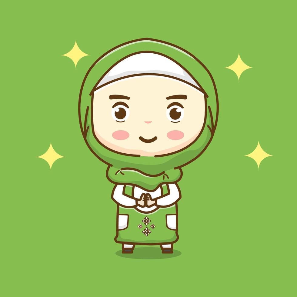 Islamic cute children girl vector