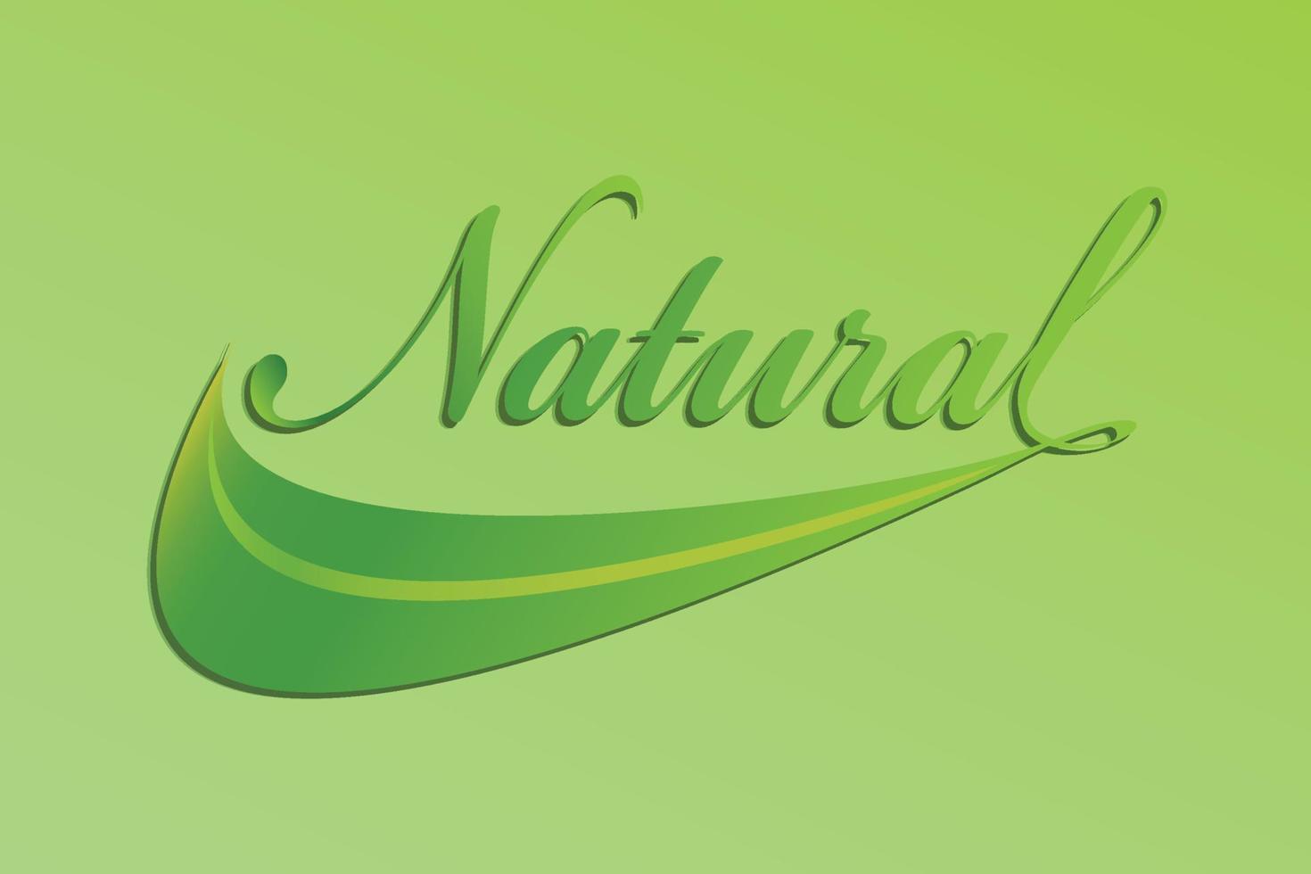 texto de diseño natural con color verde. vector