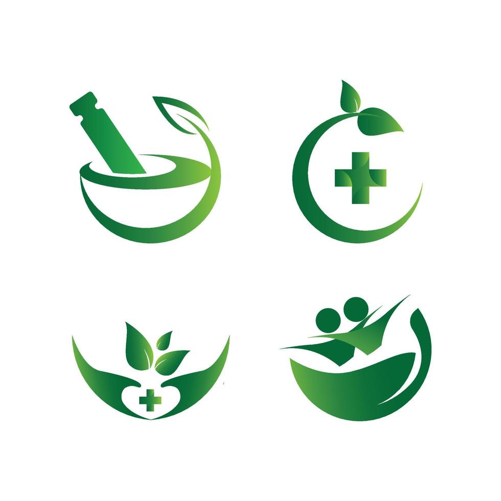 vector de logotipo de conjunto de salud de la naturaleza.