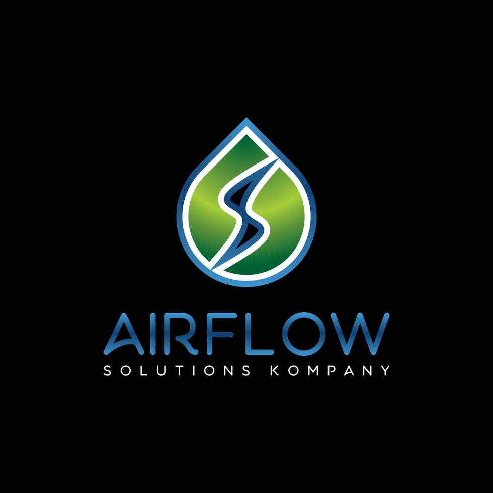WATER FLOW LOGO DESIGN UNIQUE AND MODERN TEMPLATE vector