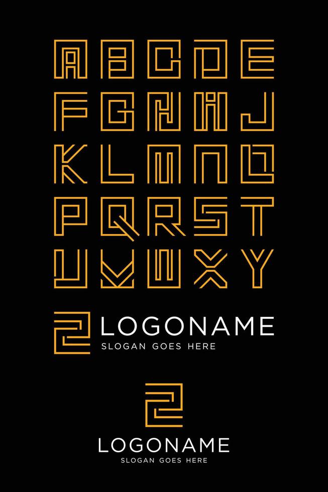 alfabeto personalizado diseño de logotipo geométrico abstracto moderno vector