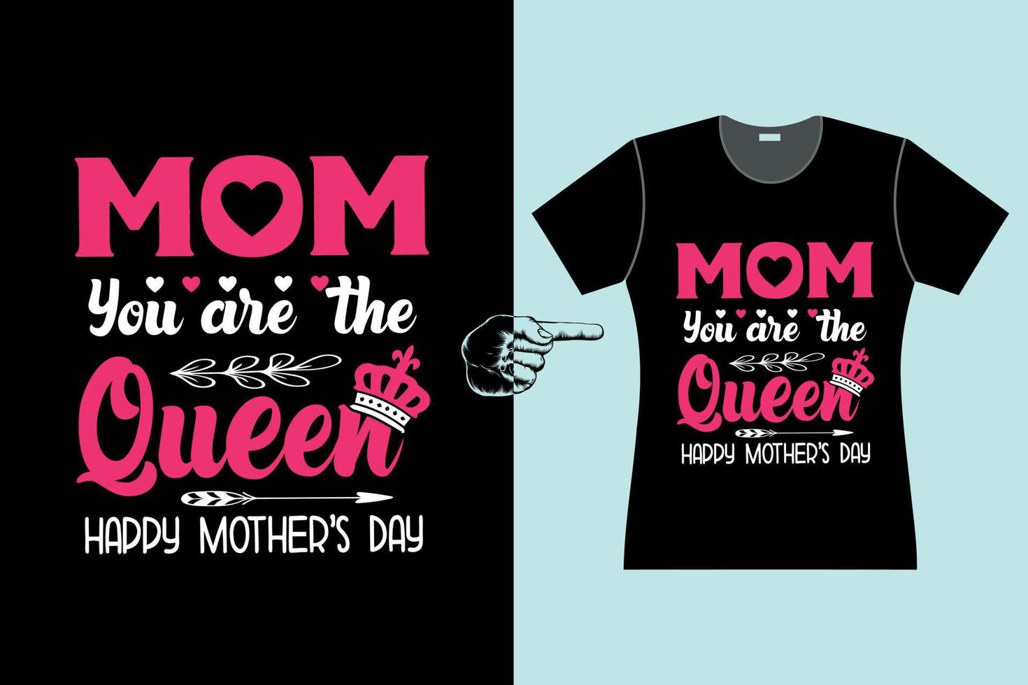 diseño de camiseta del día de la madre mamá eres la reina vector