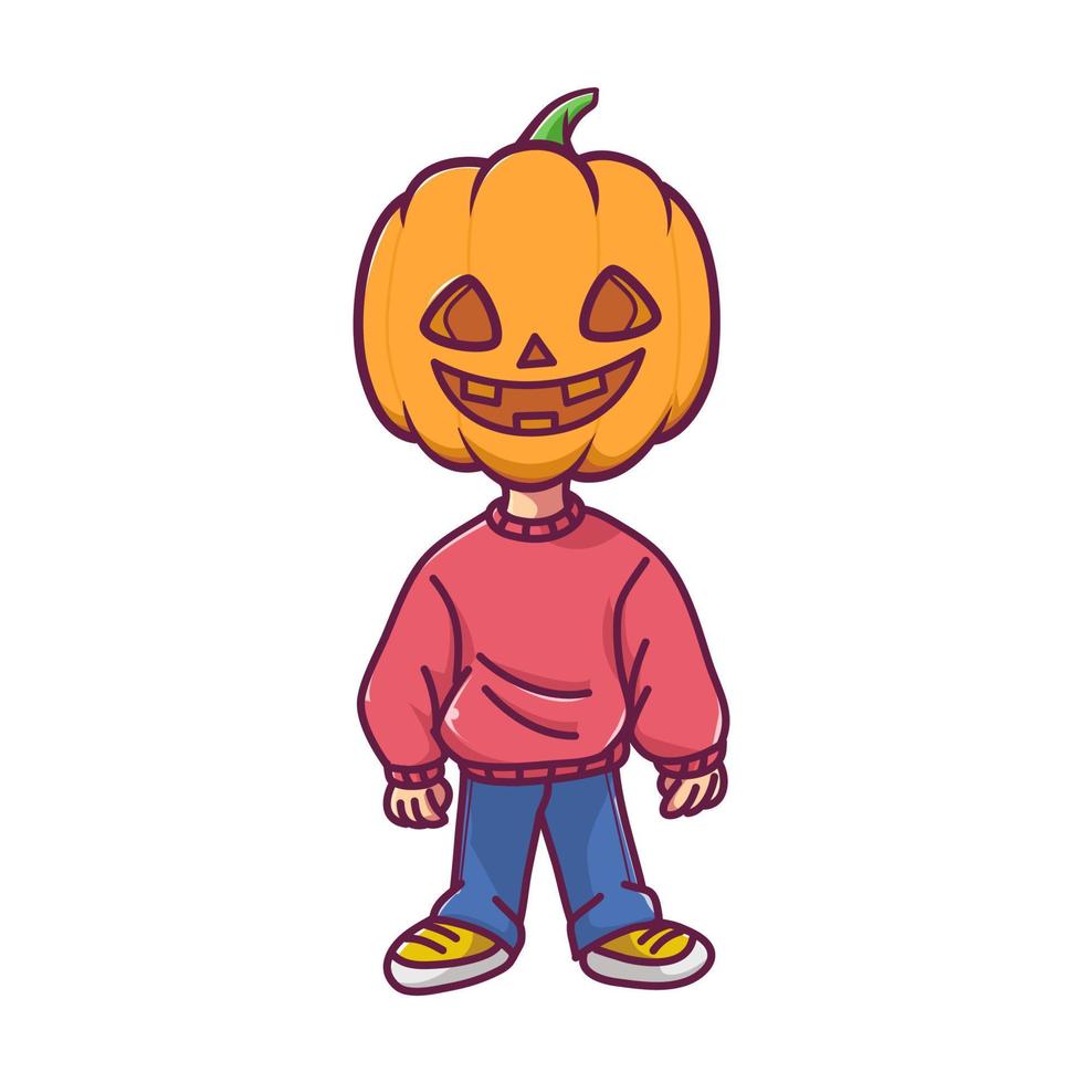 cute illustration pumpkin vector