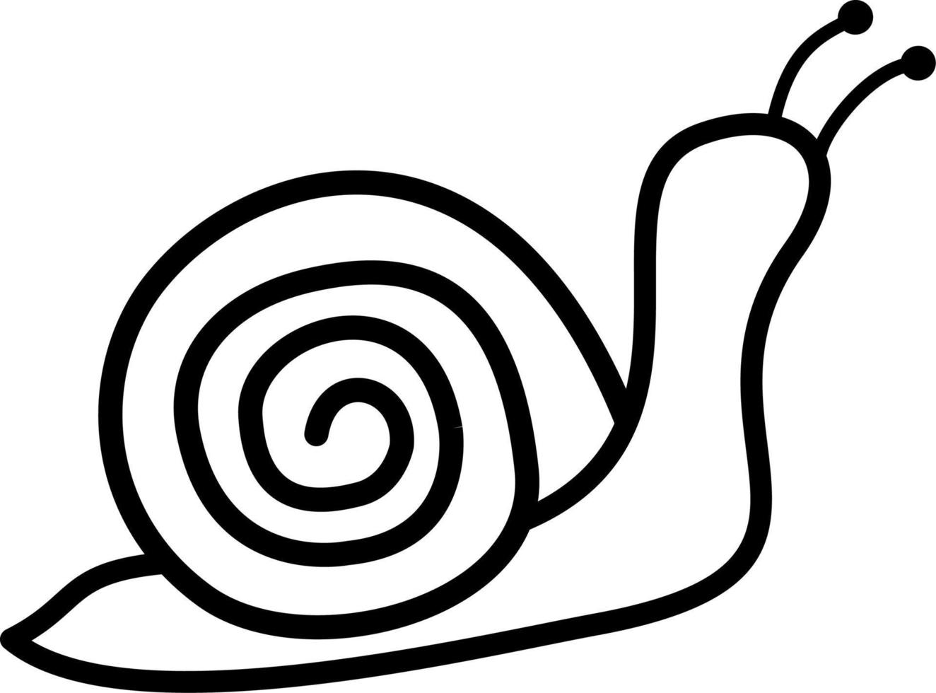Snail line art icon, logo, illustration, and cartoon vector