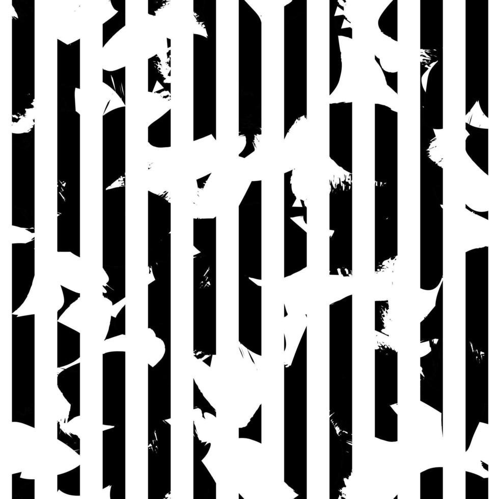 Black and White Floral Striped Seamless Pattern Design vector