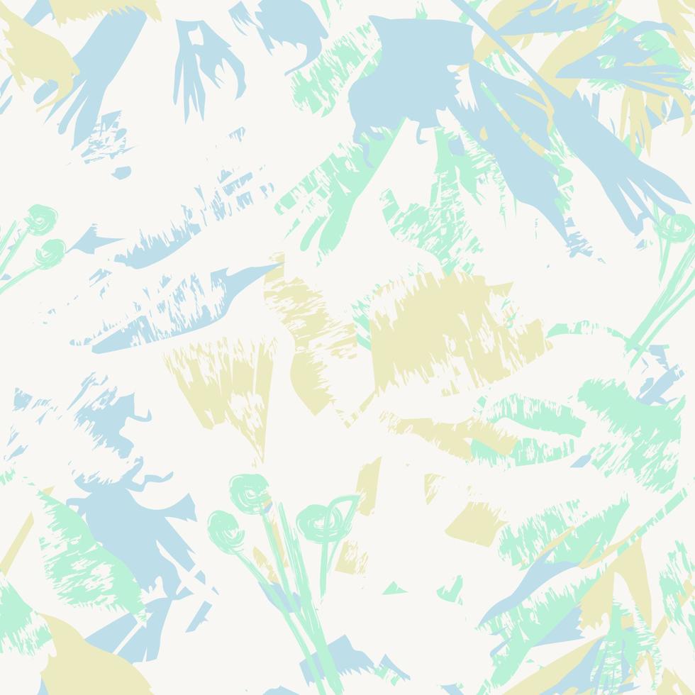 Pastel Floral Brush strokes Seamless Pattern Design vector