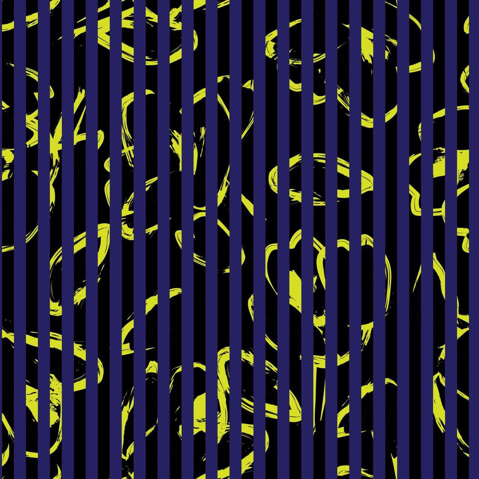 Yellow Floral Striped Seamless Pattern Design vector