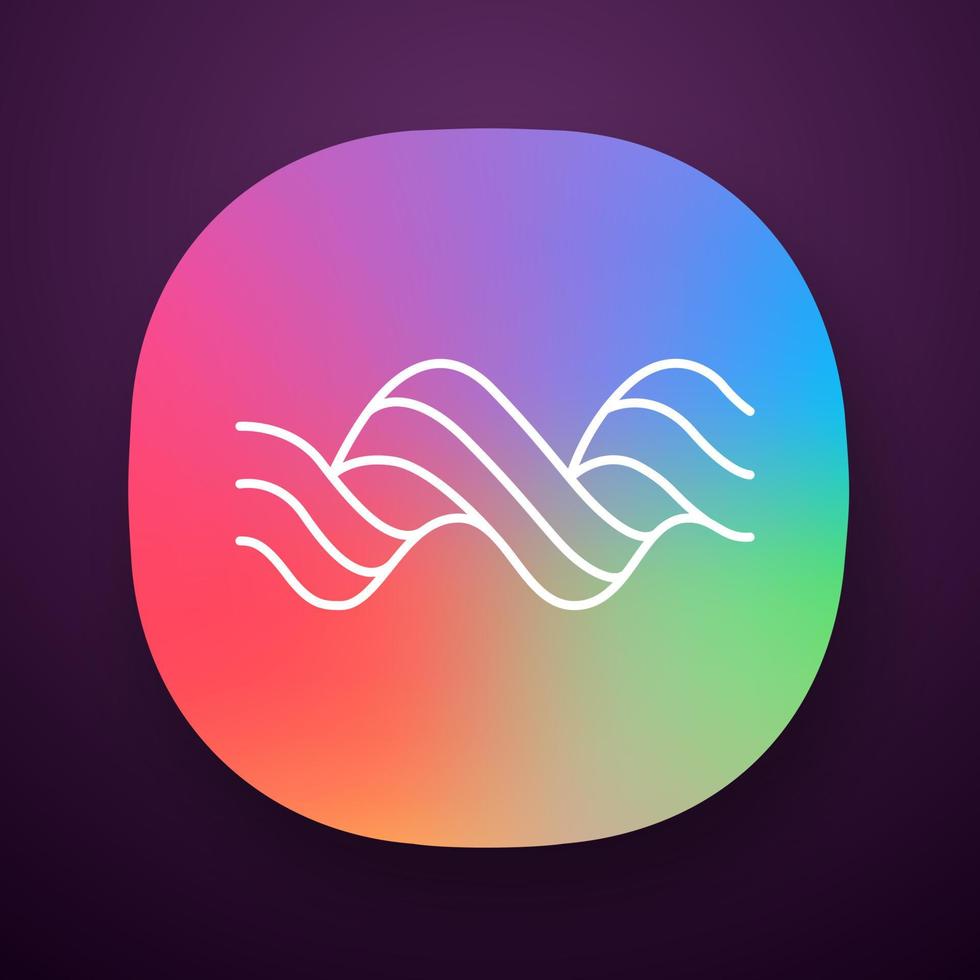 icono de la aplicación de onda espiral de sonido. ritmo musical, onda de sonido rizada de audio. espectro, vibración, curva de ruido. forma de onda digital. interfaz de usuario ui ux. aplicación web o móvil. ilustración vectorial aislada vector