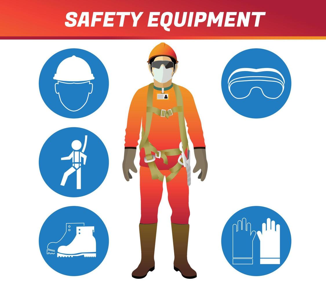 safety equipment, construction concept,Vector illustration vector