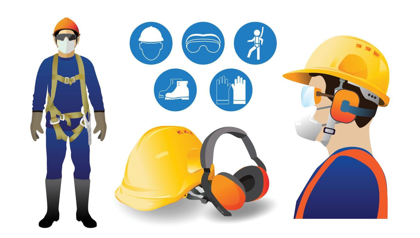 safety equipment, construction concept,Vector illustration vector