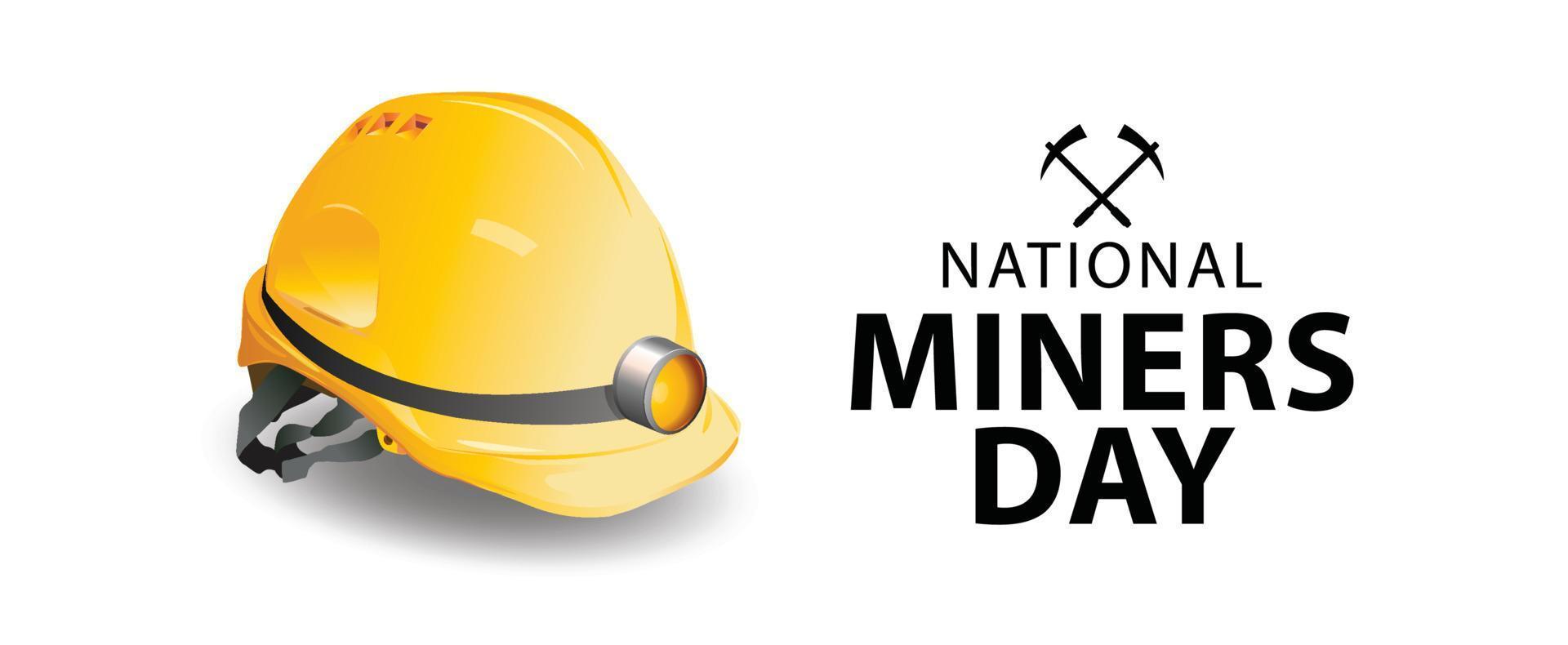 national miners day, work safety, safety equipment , Horizontal banner , vector illustration.